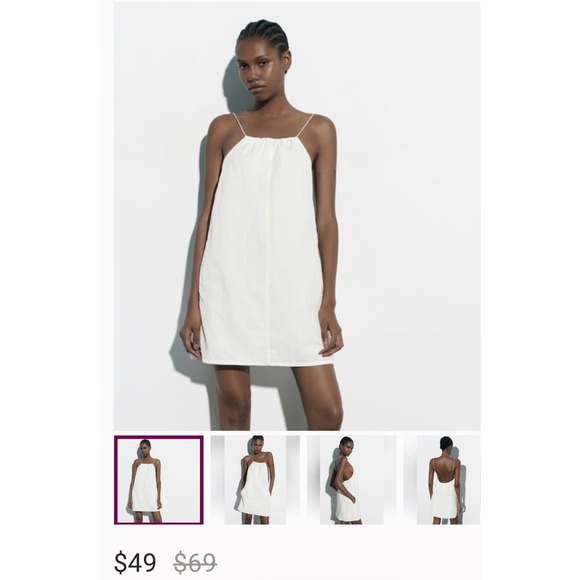 Zara Dresses & Skirts - Zara Ivory Halter Mini Dress S
